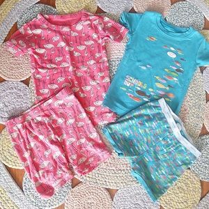 📚🍎2pc Toddler PJ set Bundle - 🦩&🐠